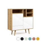 ORYGINALNA POJEMNA KOMODA RTV,  WIELOKOLOROWE FRONTY, STYL SKANDYNAWSKI