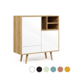 ORYGINALNA POJEMNA KOMODA RTV,  WIELOKOLOROWE FRONTY, STYL SKANDYNAWSKI