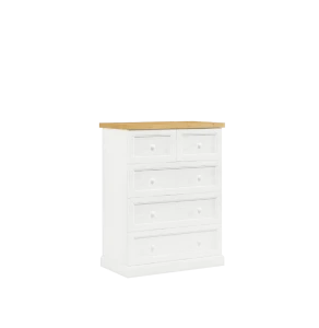KLASYCZNA BIAŁA KOMODA 110CM, SZUFLADY, LITE DREWNO + MDF LAKIEROWANY MAT