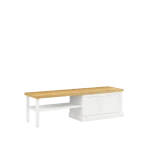 KLASYCZNA BIAŁA SZAFKA RTV 160CM, LITE DREWNO + MDF LAKIEROWANY MAT