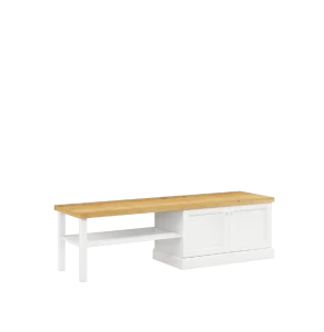 KLASYCZNA BIAŁA SZAFKA RTV 160CM, LITE DREWNO + MDF LAKIEROWANY MAT