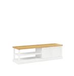 KLASYCZNA BIAŁA SZAFKA RTV 160CM, LITE DREWNO + MDF LAKIEROWANY MAT