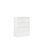 KLASYCZNA BIAŁA KOMODA 110 CM Z SZUFLADAMI, MDF LAKIEROWANY MAT 