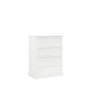 KLASYCZNA BIAŁA KOMODA 110 CM Z SZUFLADAMI, MDF LAKIEROWANY MAT 