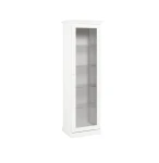 KLASYCZNY BIAŁY REGAŁ 200 CM, PRZESZKLONE DRZWI, MDF LAKIEROWANY MAT
