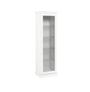 KLASYCZNY BIAŁY REGAŁ 200 CM, PRZESZKLONE DRZWI, MDF LAKIEROWANY MAT