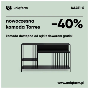 INDUSTRIALNA OTWARTA KOMODA 100 CM Z CZARNEJ LAKIEROWANEJ STALI